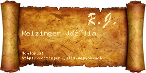 Reizinger Júlia névjegykártya